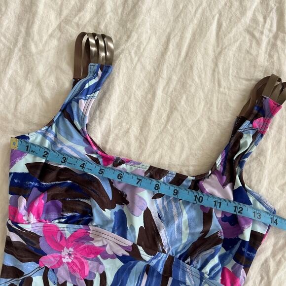 Coco Reef Bra Sized One Piece Tropical Floral Swimsuit Size 10 / 34D - Picture 7 of 7